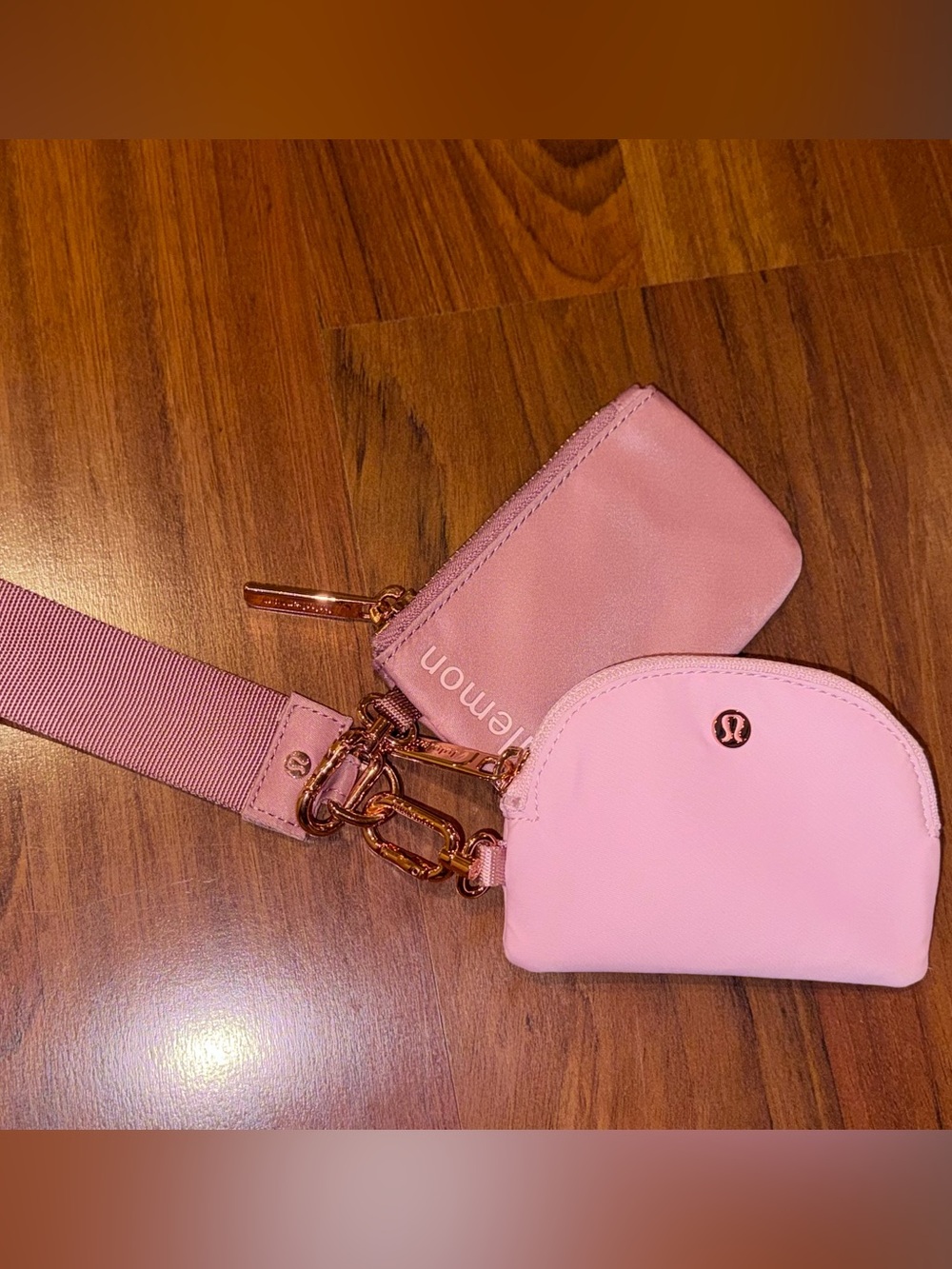 Lululemon Dual Pouch Wristlet Set Spiced Chai Pink Haze ALO Free People